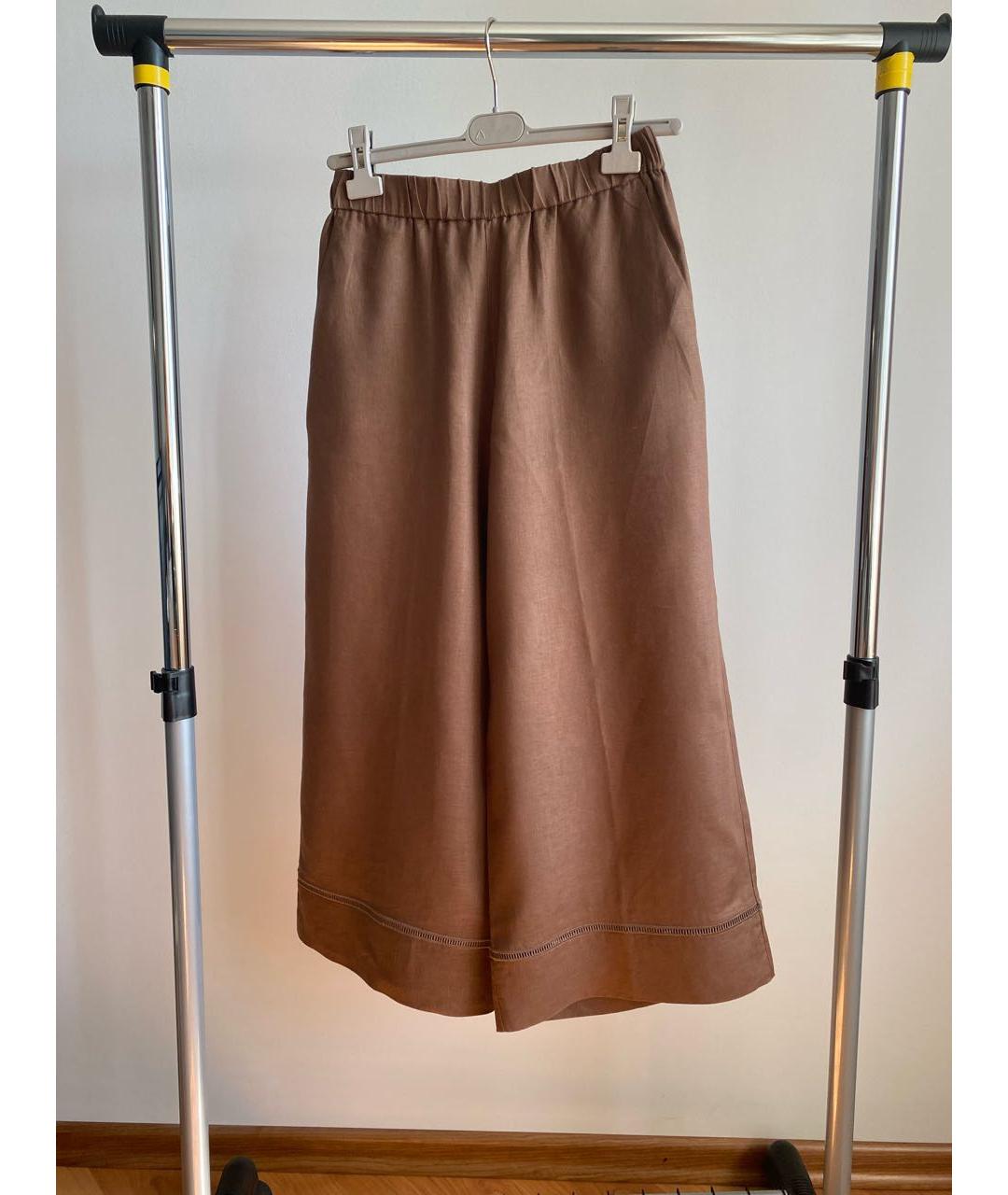 MAX MARA Коричневые льняные кюлоты, фото 7