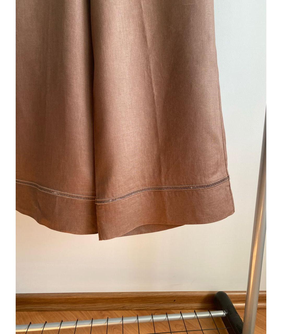 MAX MARA Коричневые льняные кюлоты, фото 4