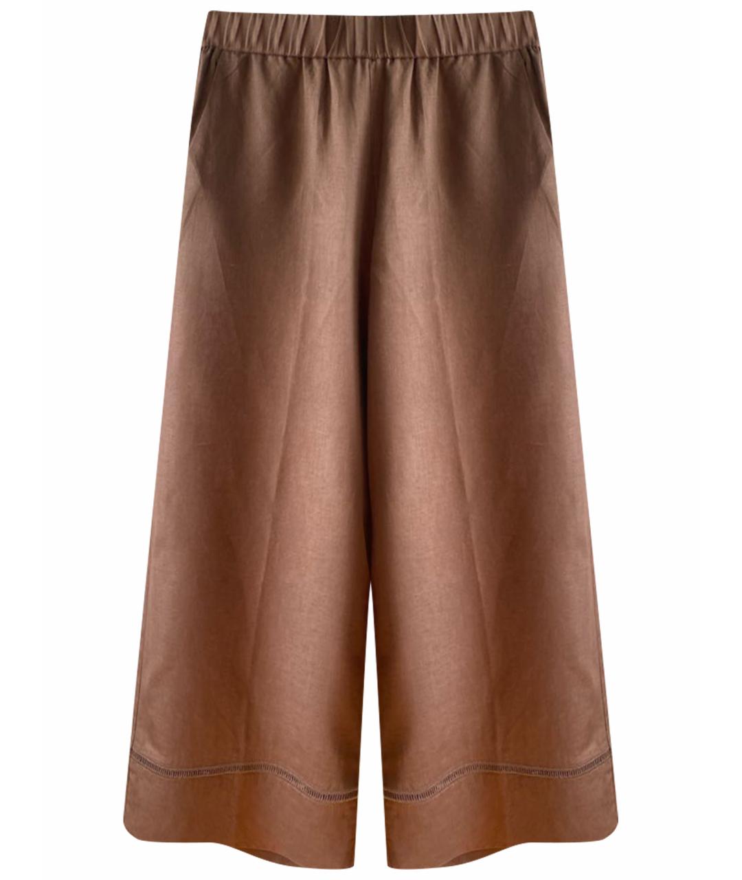 MAX MARA Коричневые льняные кюлоты, фото 1