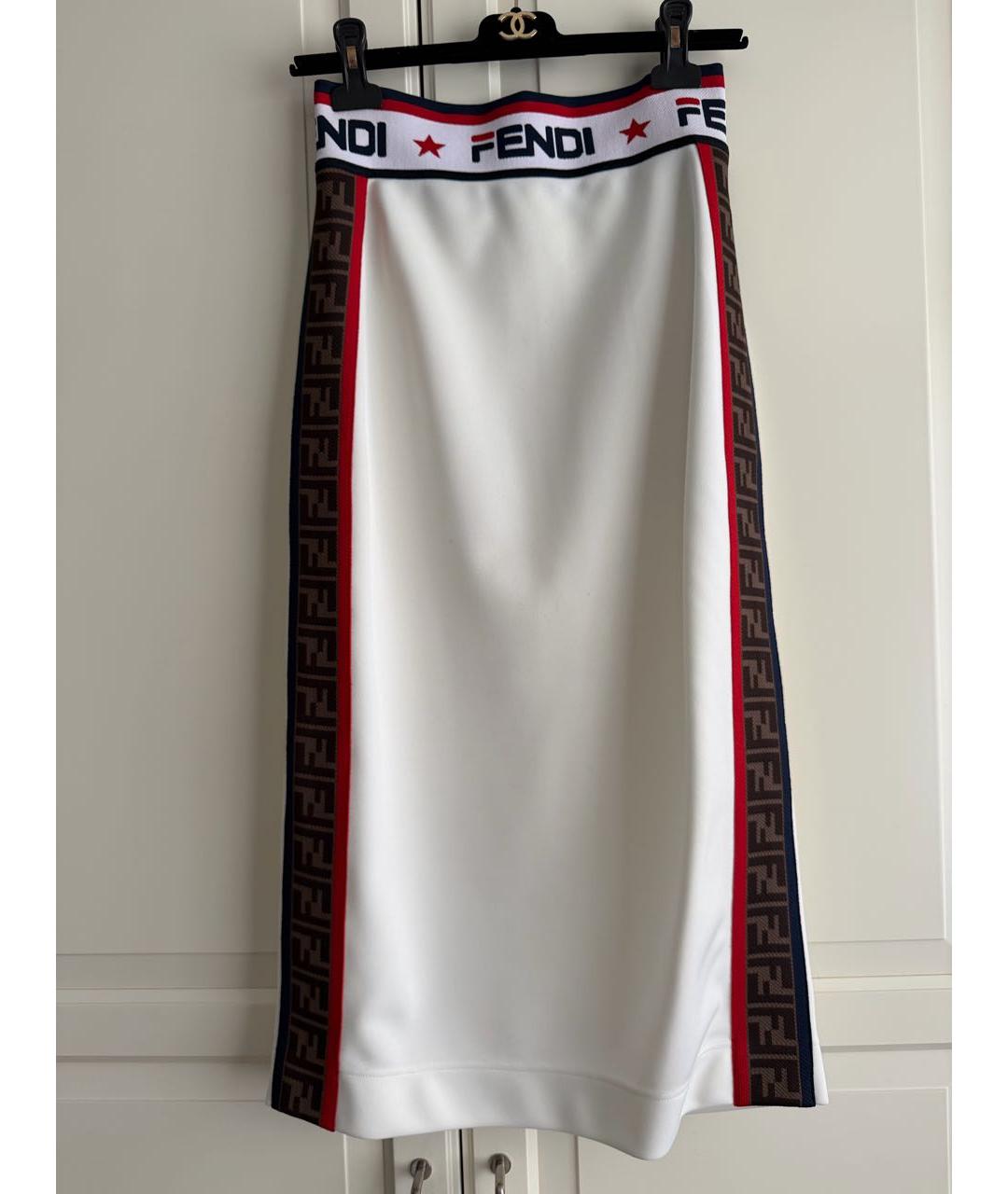 FENDI Белая юбка миди, фото 3