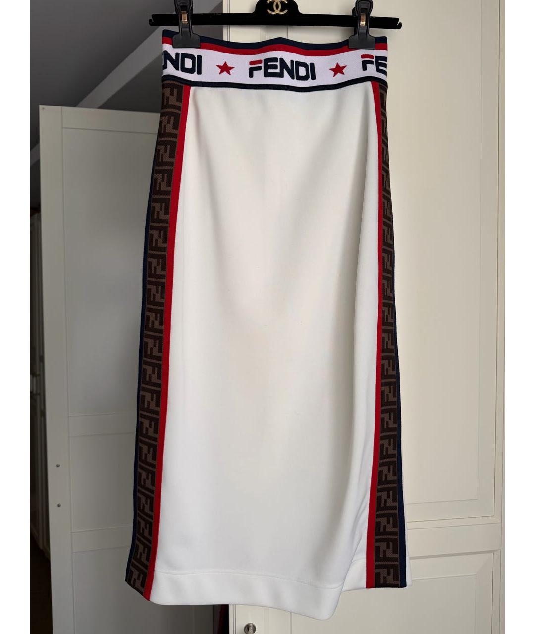 FENDI Белая юбка миди, фото 2