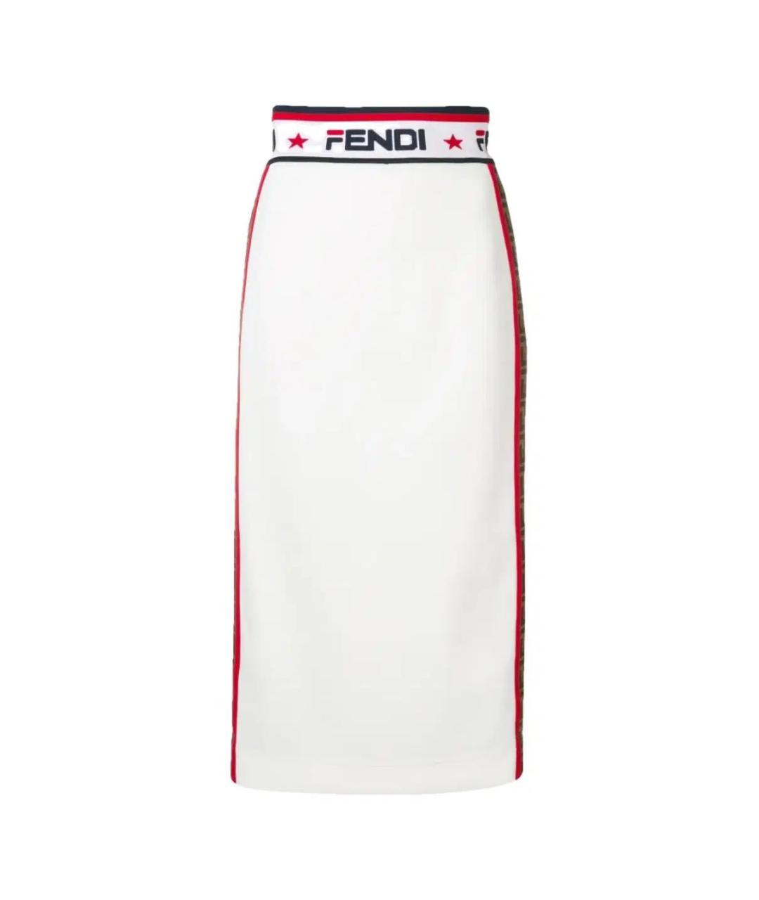 FENDI Белая юбка миди, фото 1
