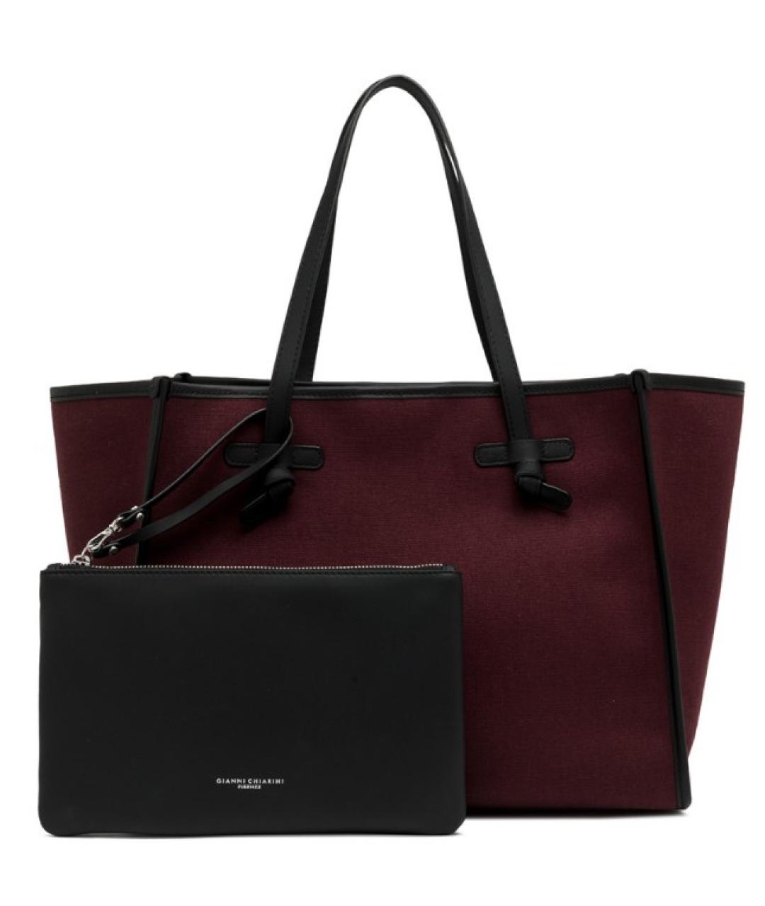 Gianni Chiarini Бордовая тканевая сумка тоут, фото 5