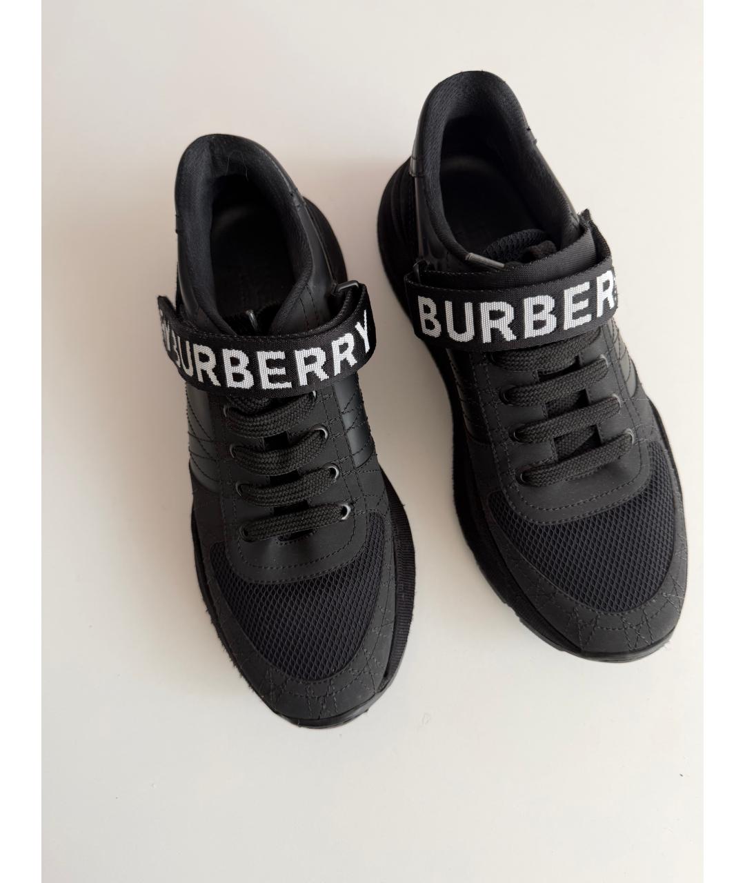 BURBERRY Антрацитовые текстильные кроссовки, фото 3
