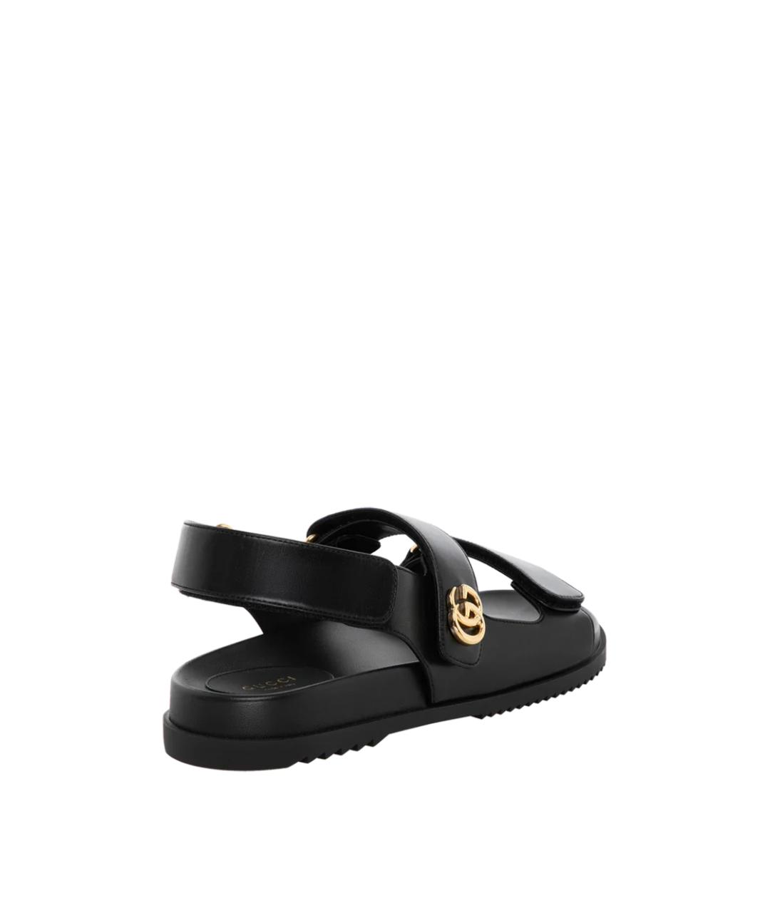 GUCCI Черные кожаные сандалии, фото 3