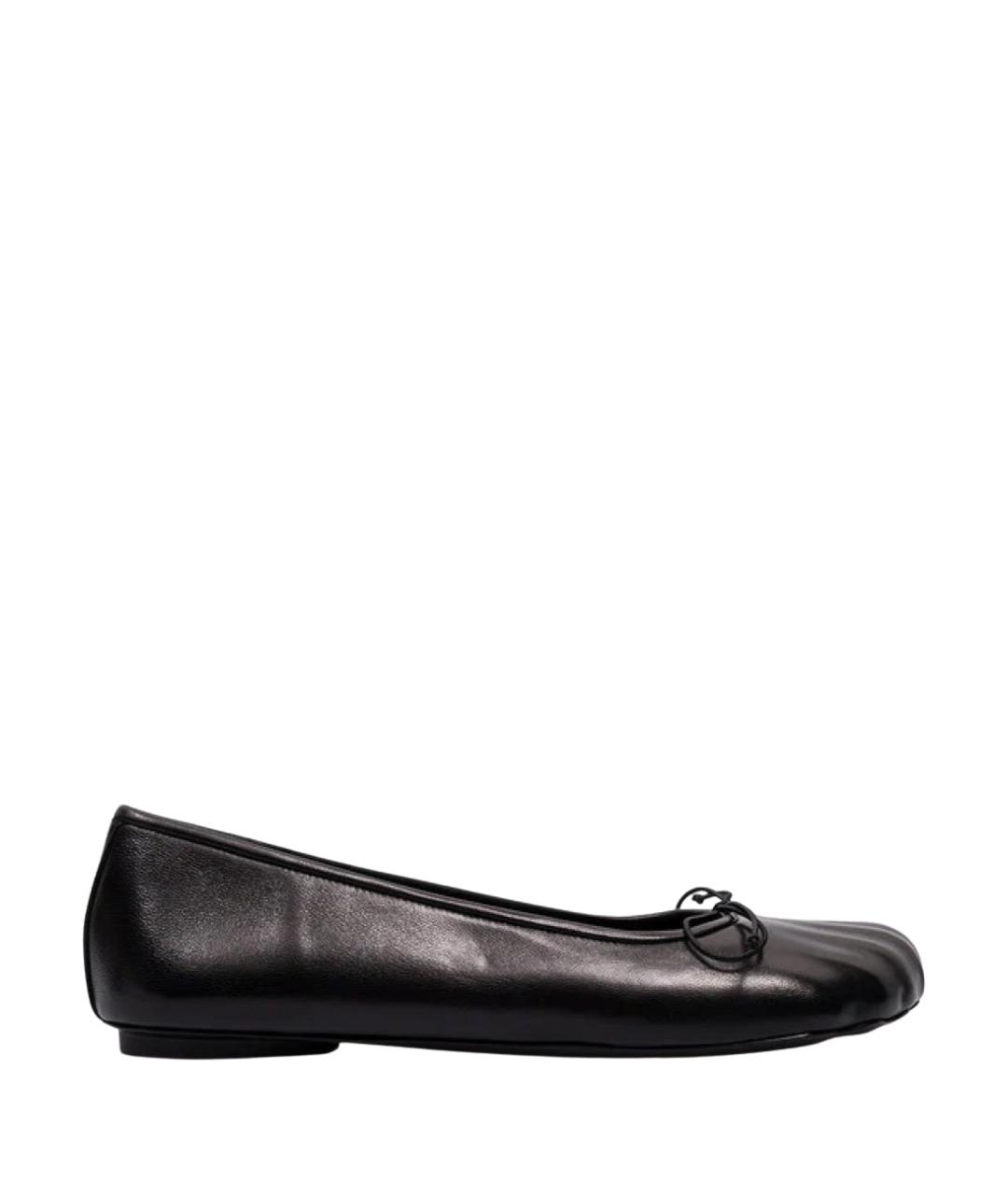 BALENCIAGA Черные кожаные балетки, фото 1