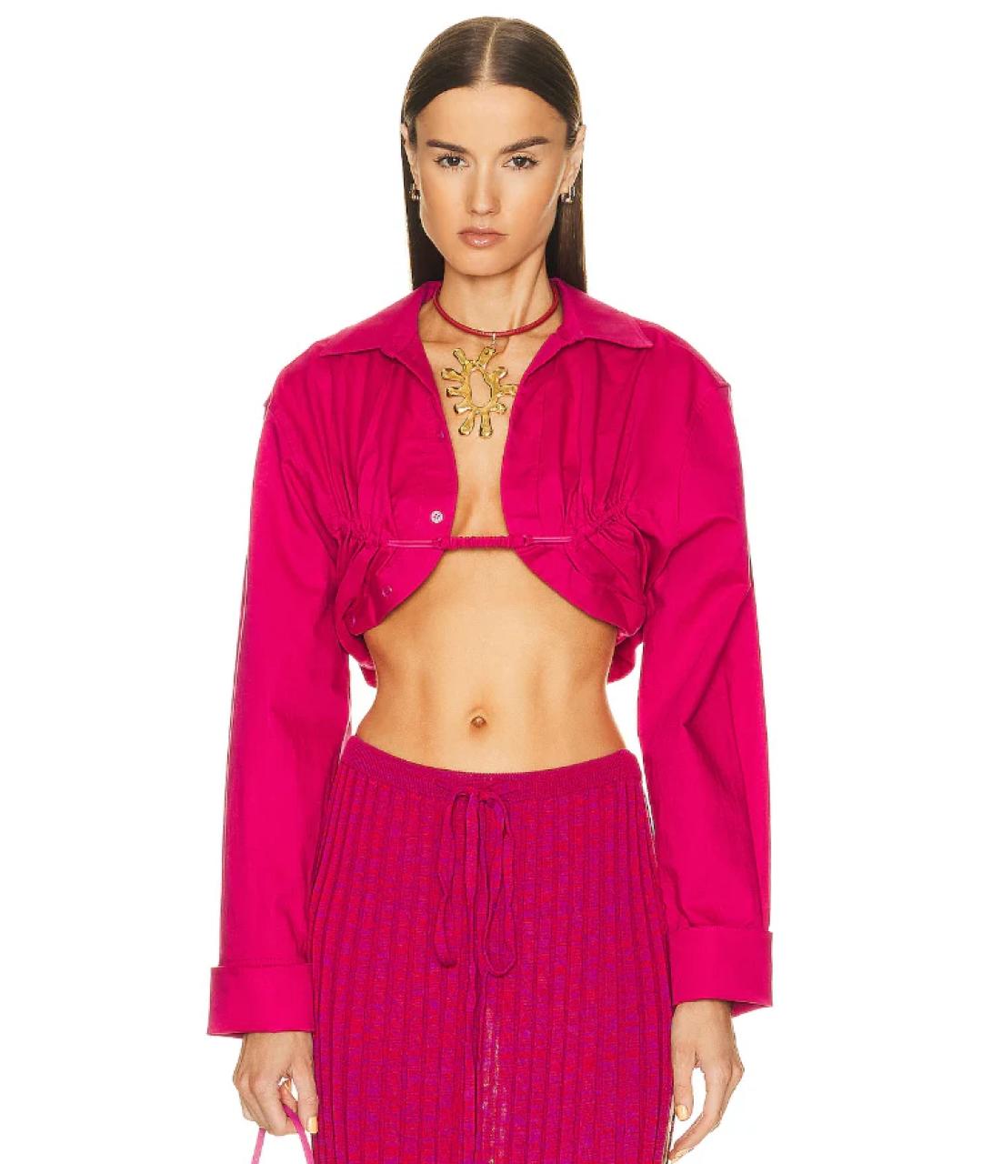 JACQUEMUS Розовая хлопковая рубашка, фото 2