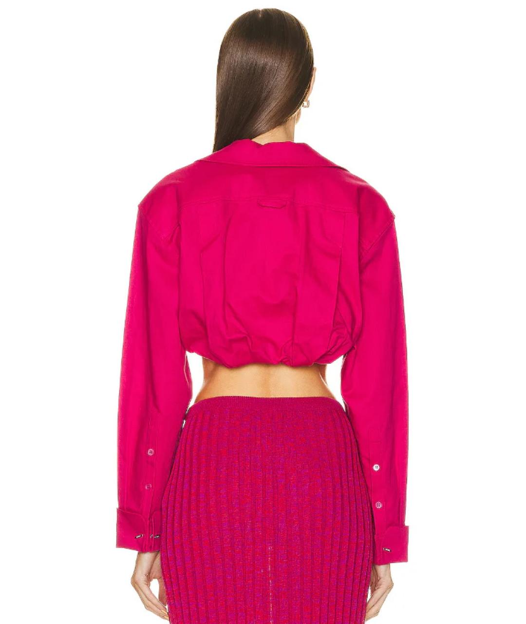 JACQUEMUS Розовая хлопковая рубашка, фото 3