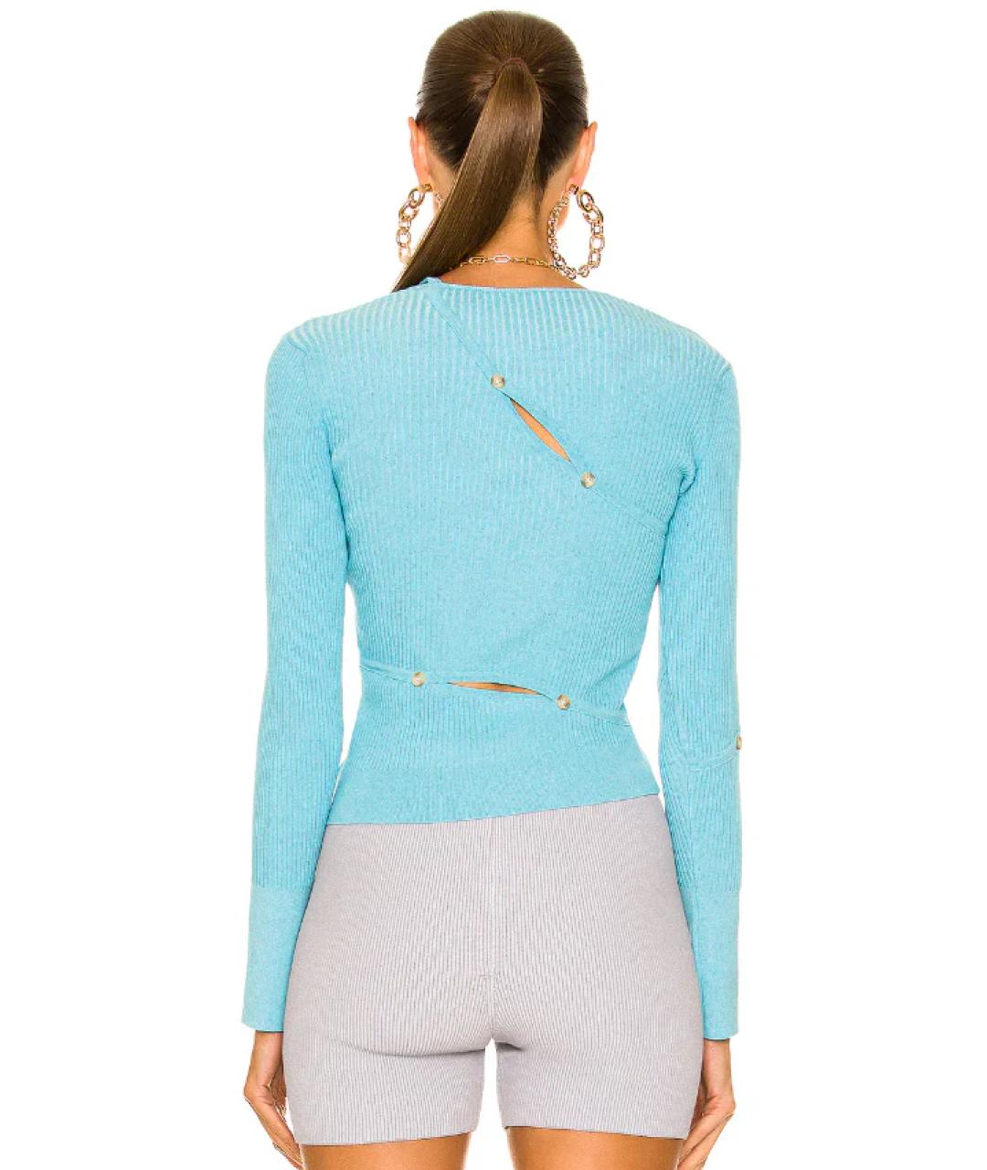 JACQUEMUS Бирюзовый вискозный джемпер / свитер, фото 3