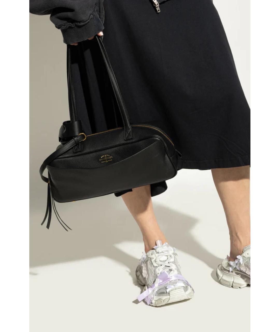 BALENCIAGA Черная кожаная сумка с короткими ручками, фото 3