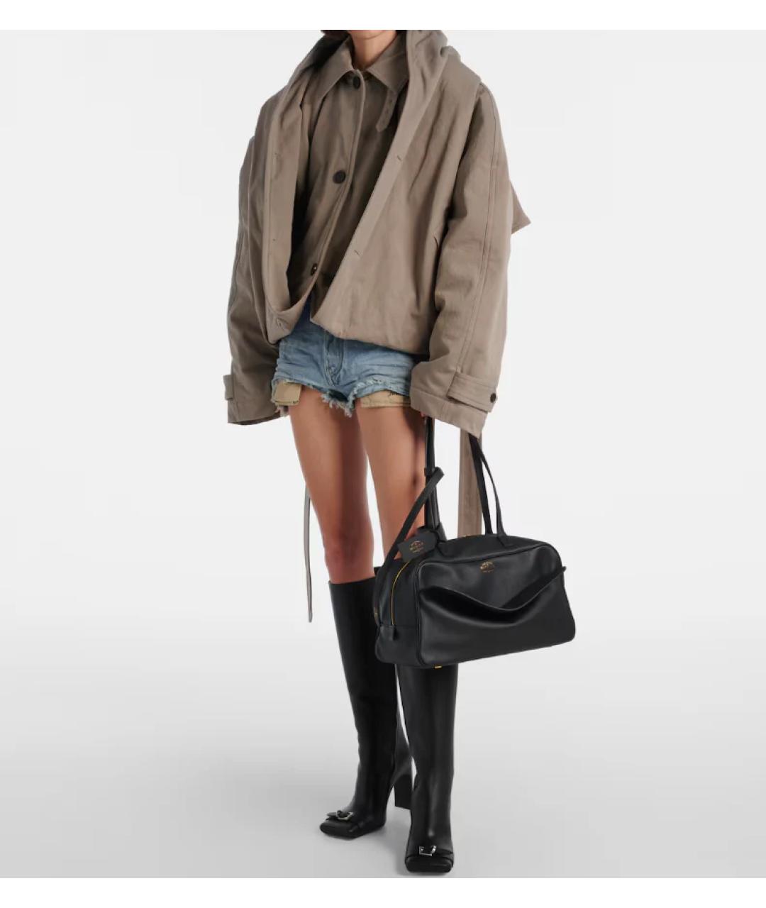 BALENCIAGA Черная кожаная сумка через плечо, фото 4