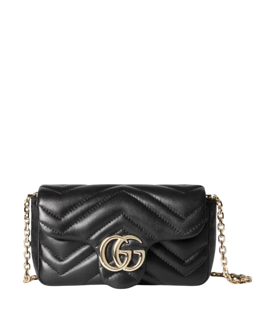 GUCCI Черная кожаная сумка через плечо, фото 1