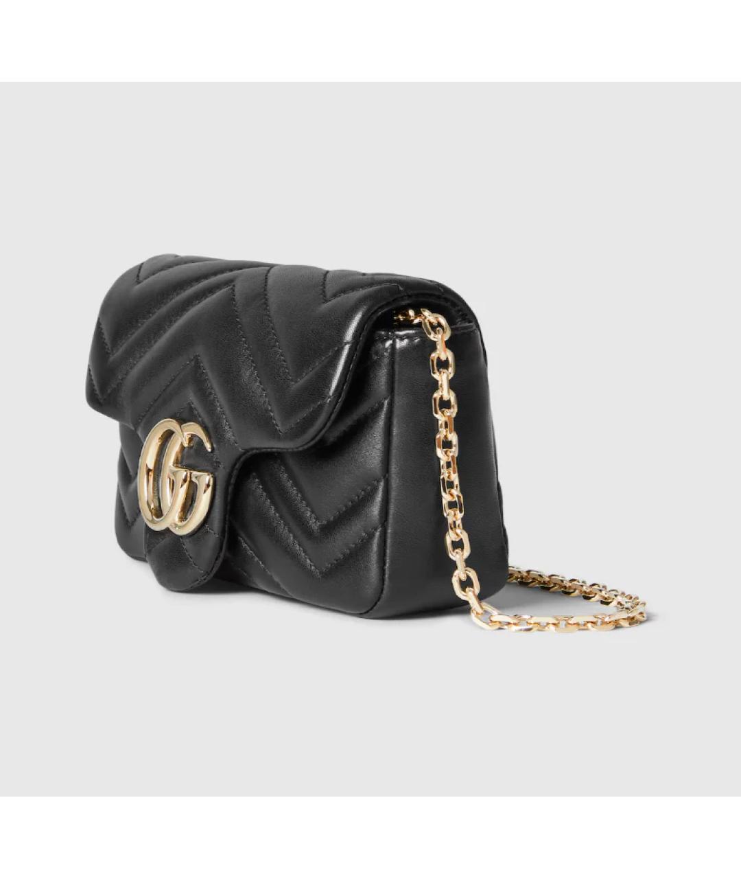 GUCCI Черная кожаная сумка через плечо, фото 2