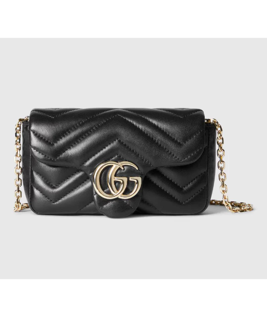 GUCCI Черная кожаная сумка через плечо, фото 4