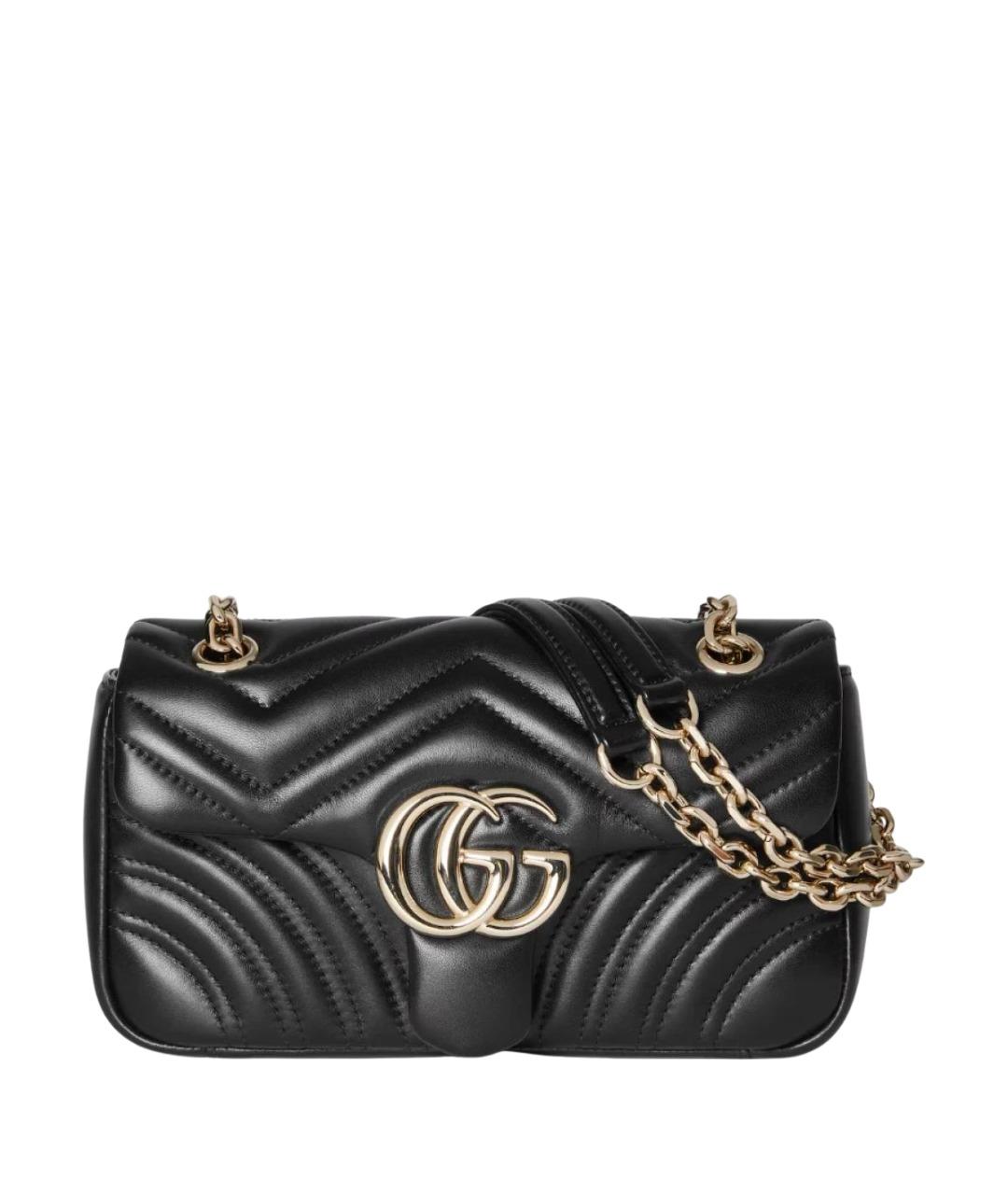 GUCCI Черная кожаная сумка через плечо, фото 1