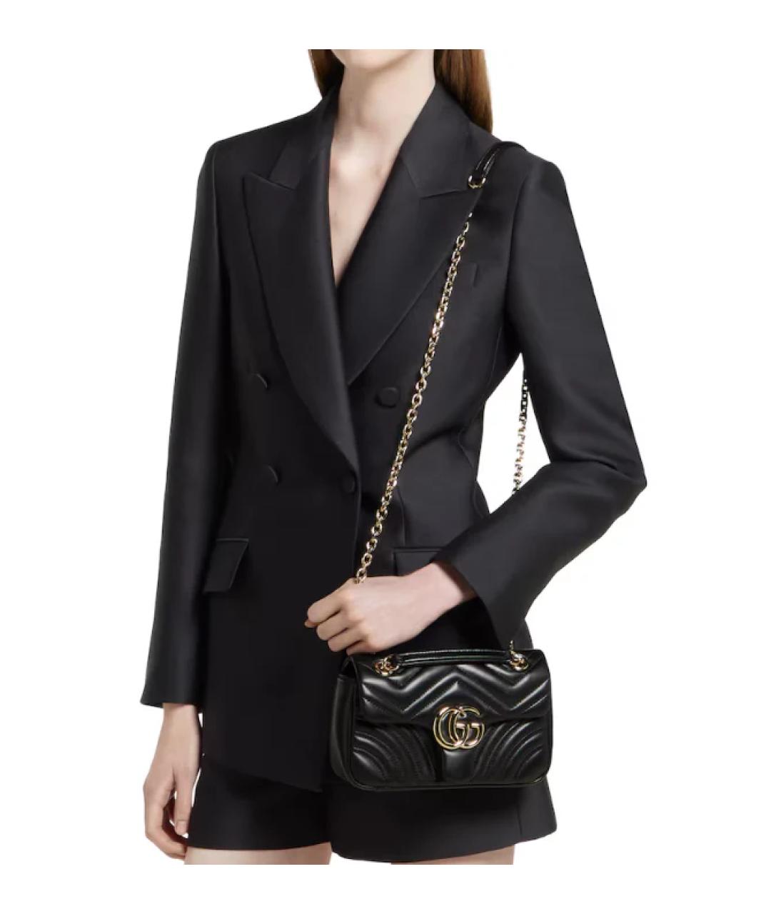 GUCCI Черная кожаная сумка через плечо, фото 3