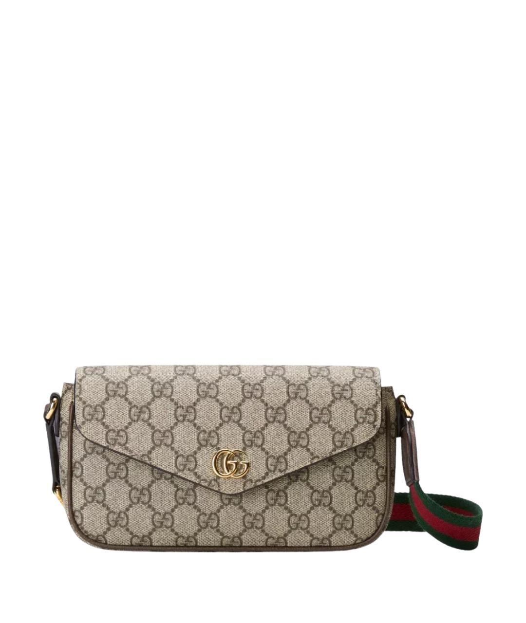 GUCCI Бежевая тканевая сумка через плечо, фото 1