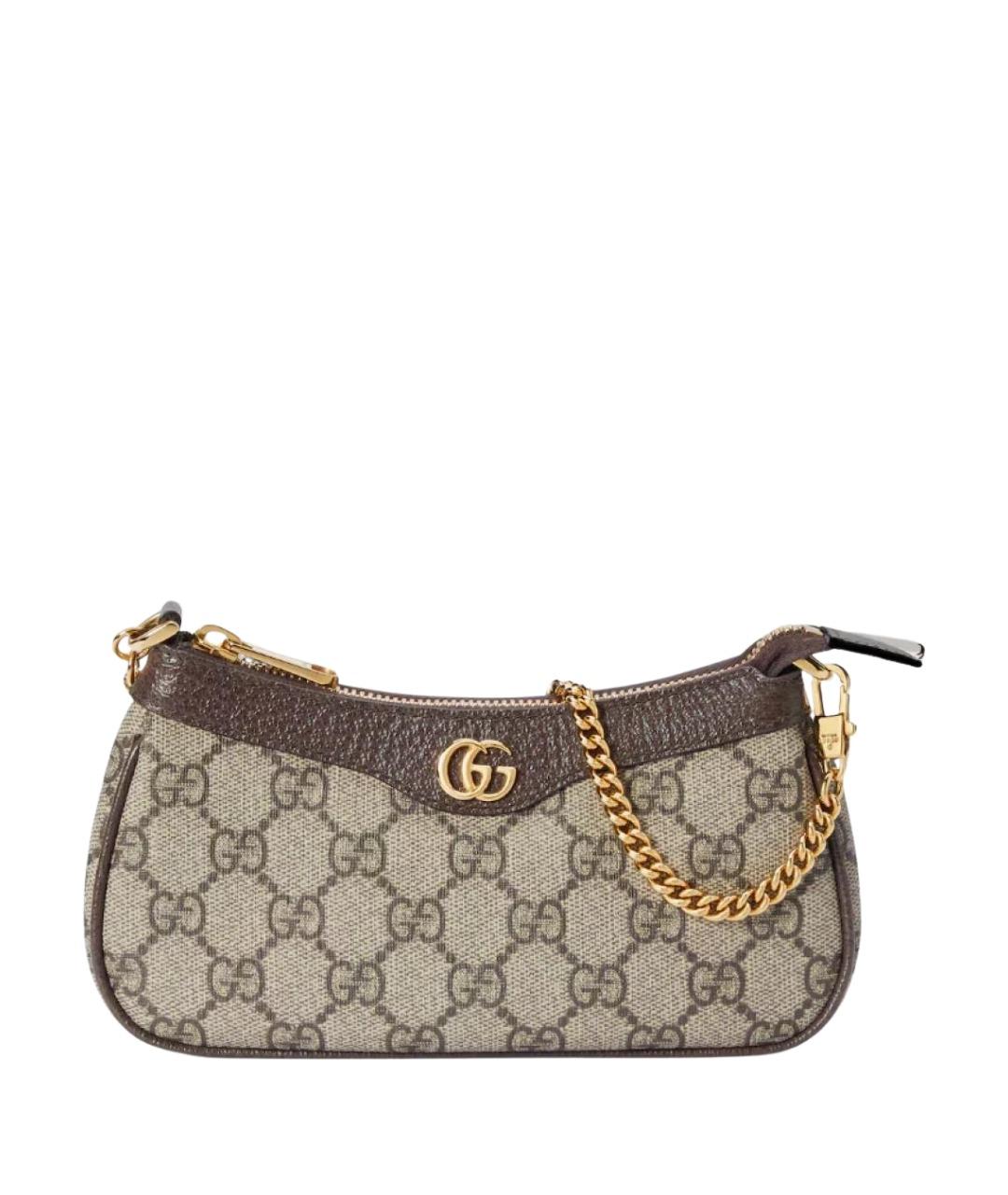 GUCCI Коричневая тканевая сумка через плечо, фото 1