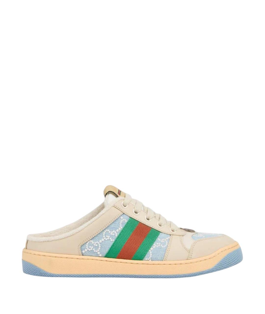 GUCCI Бежевые сабо, фото 1