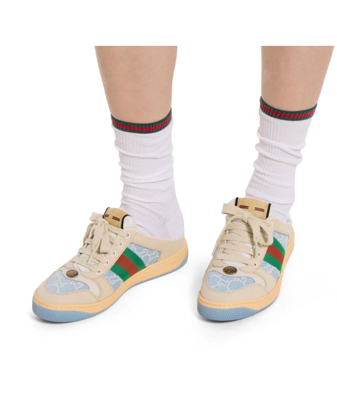 GUCCI Бежевые сабо, фото 3