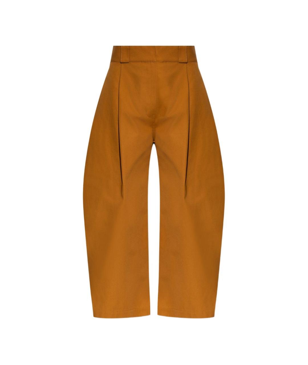 BALENCIAGA Бежевые хлопковые прямые брюки, фото 1