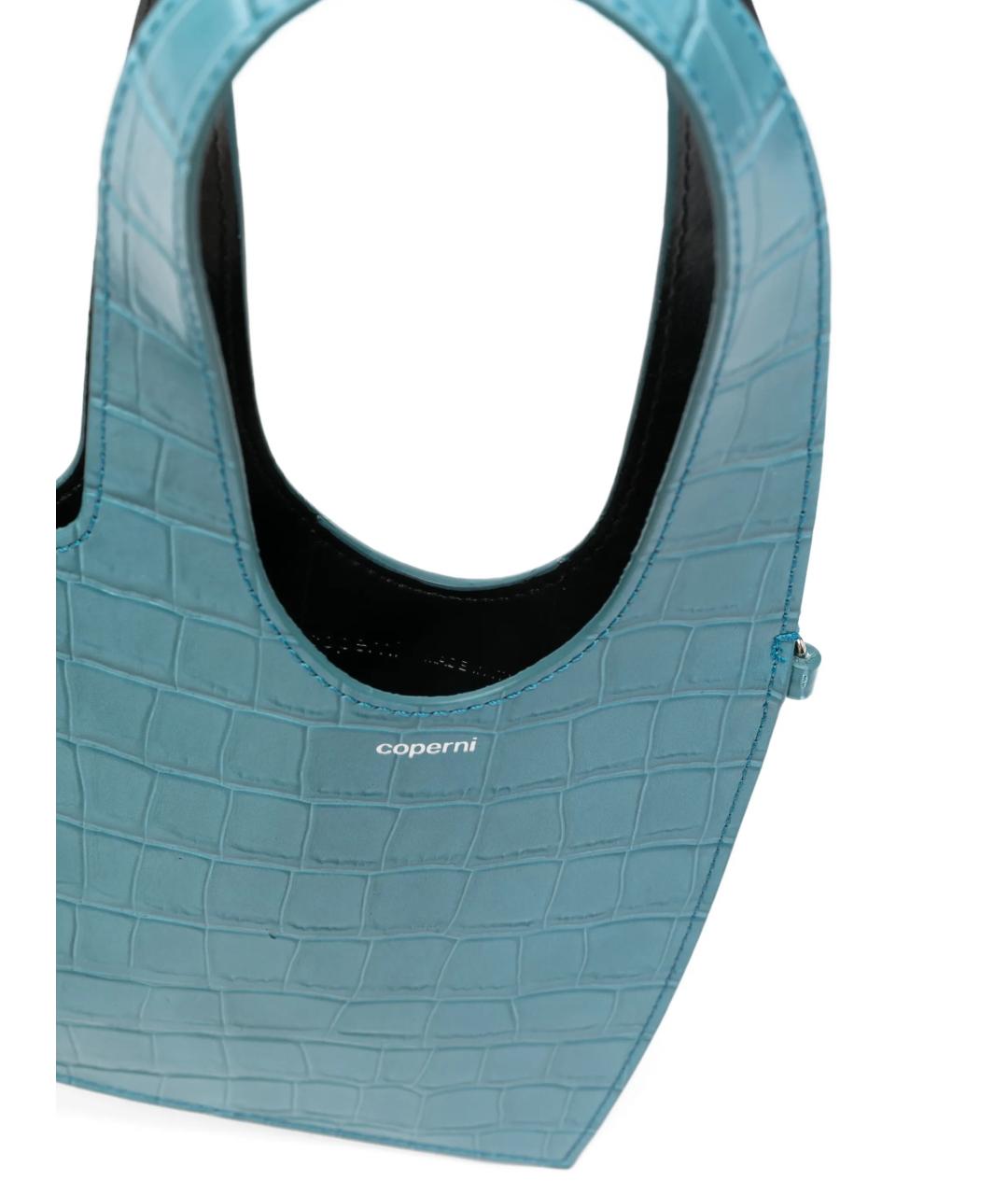 COPERNI Бирюзовая кожаная сумка с короткими ручками, фото 3