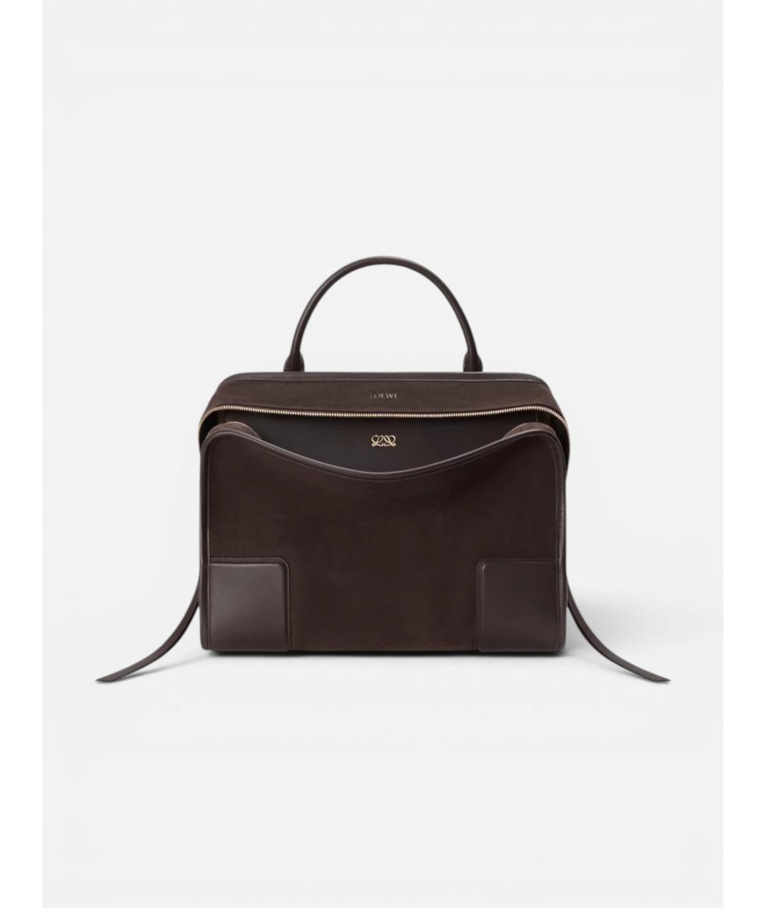 LOEWE Коричневая кожаная сумка с короткими ручками, фото 1