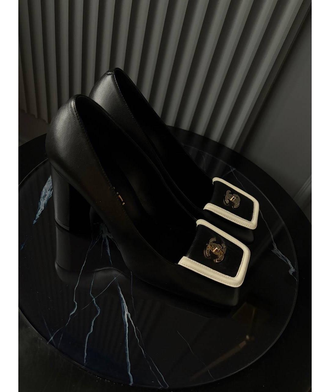CHANEL Черные кожаные туфли, фото 2