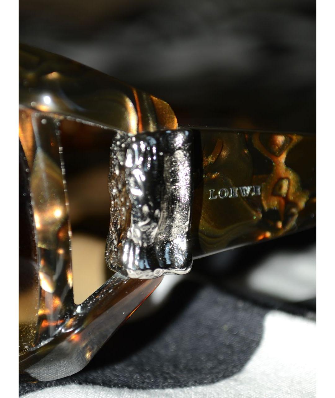 LOEWE Коричневые пластиковые солнцезащитные очки, фото 3