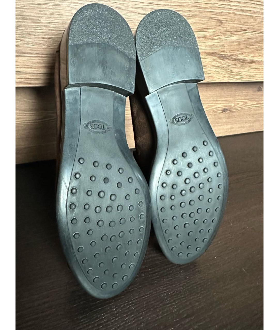 TOD'S Коричневые замшевые лоферы, фото 5