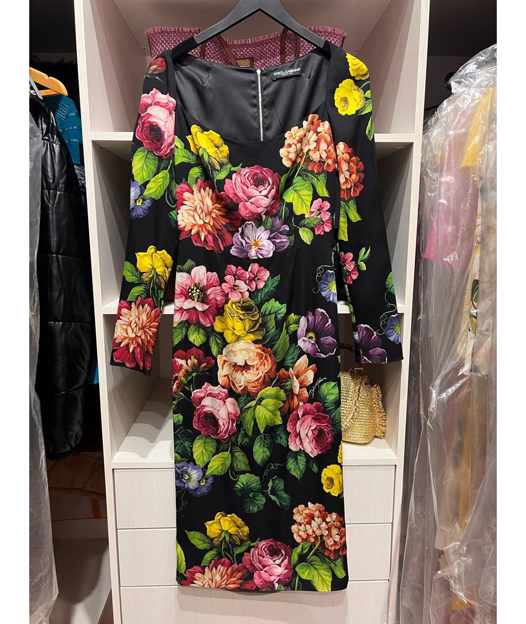 DOLCE&GABBANA Мульти шелковое повседневное платье, фото 3