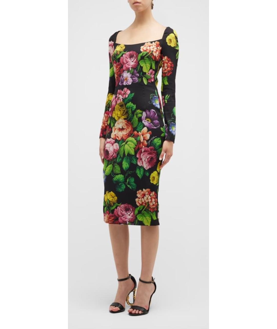 DOLCE&GABBANA Мульти шелковое повседневное платье, фото 4