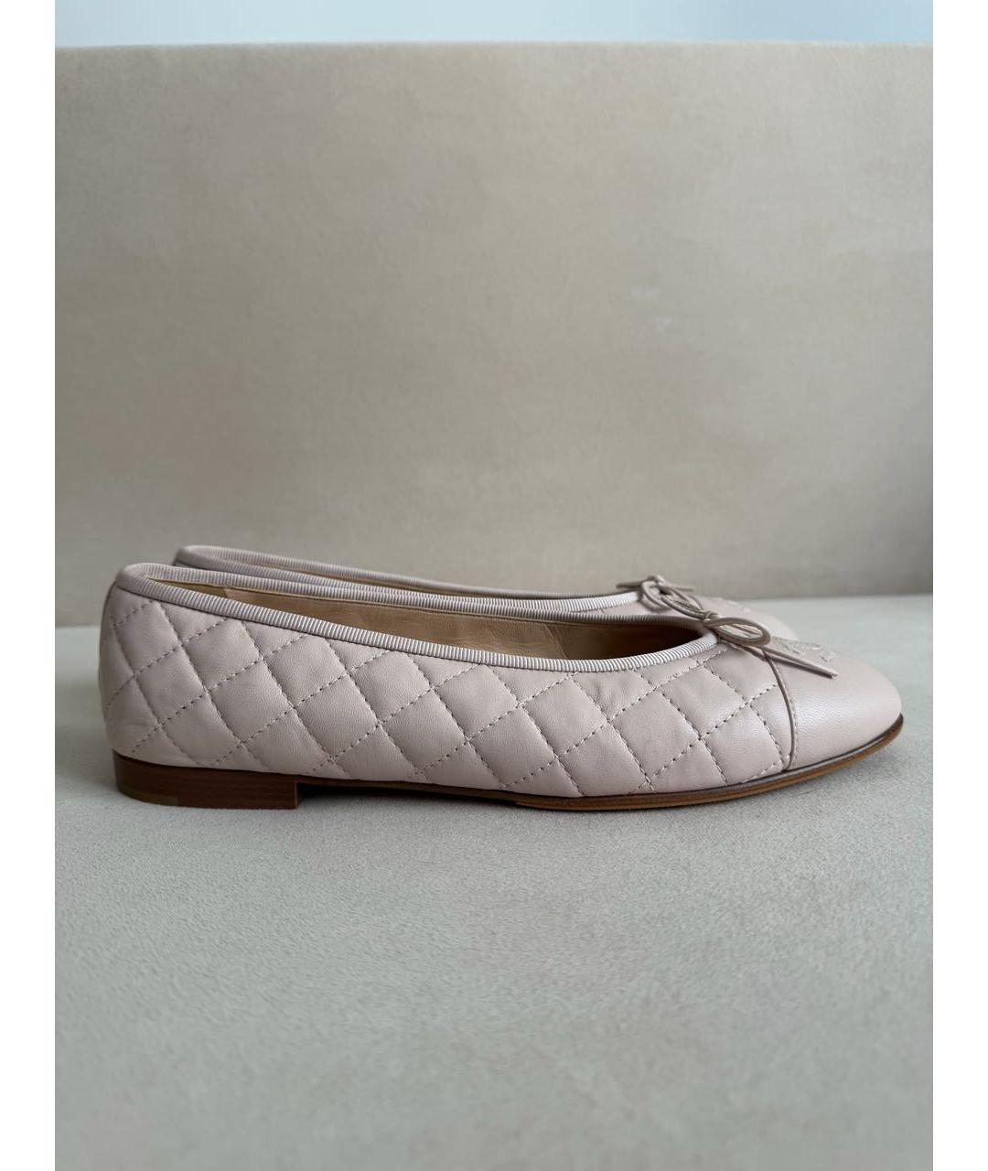 CHANEL Бежевые кожаные балетки, фото 8