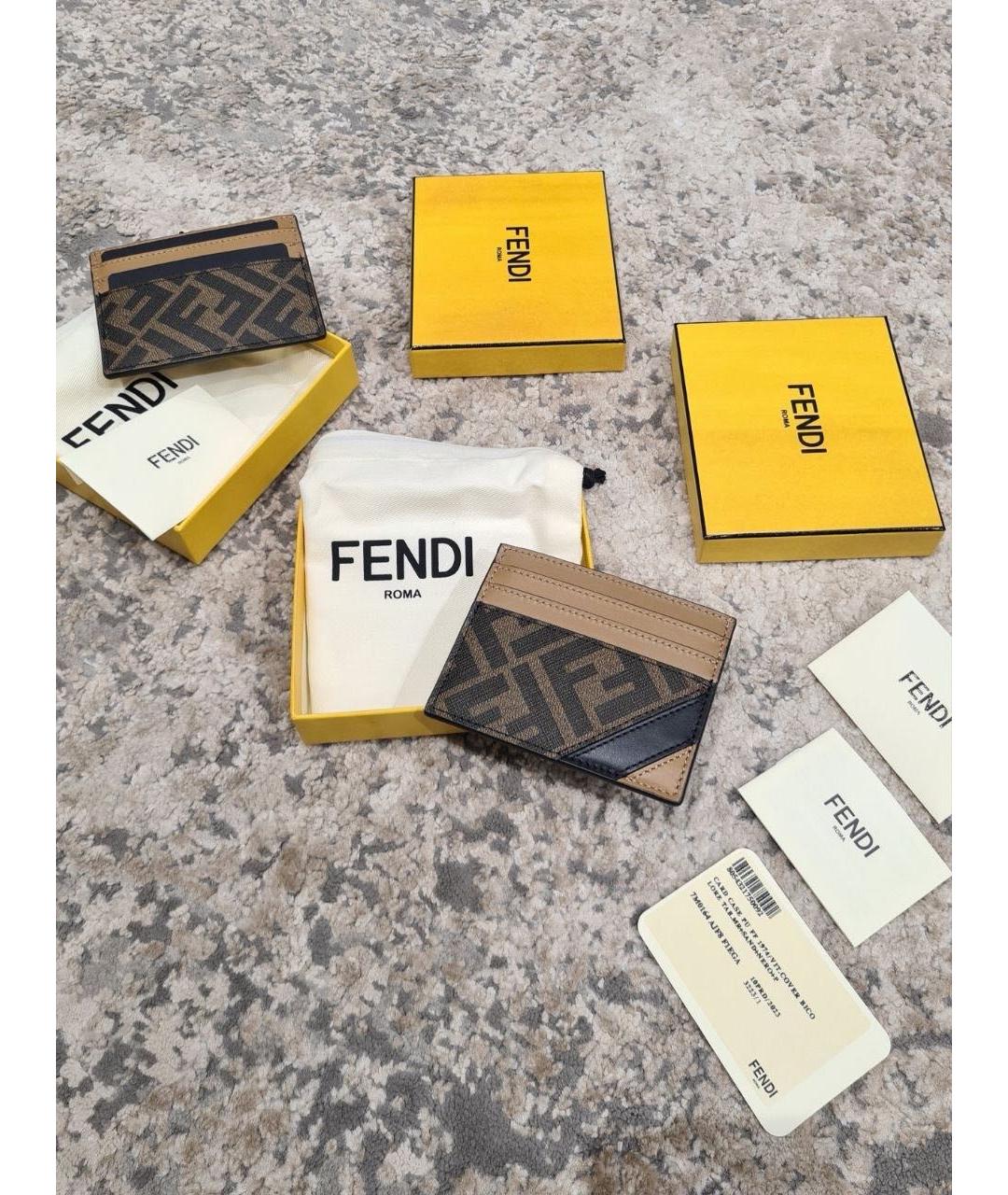 FENDI Коричневый кожаный кардхолдер, фото 7