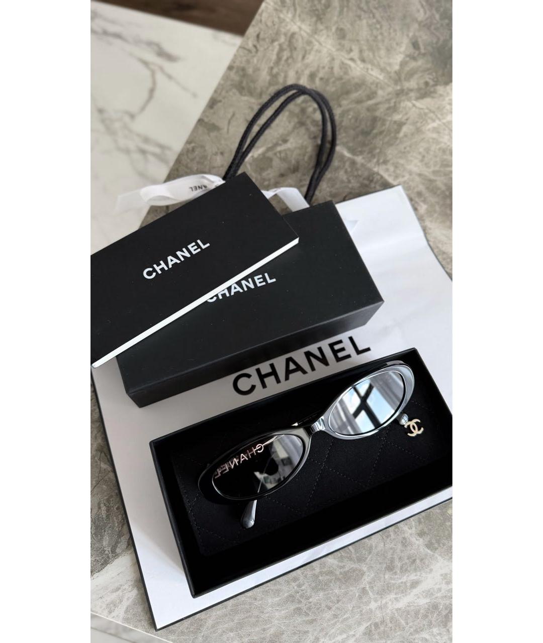 CHANEL Черные пластиковые солнцезащитные очки, фото 3