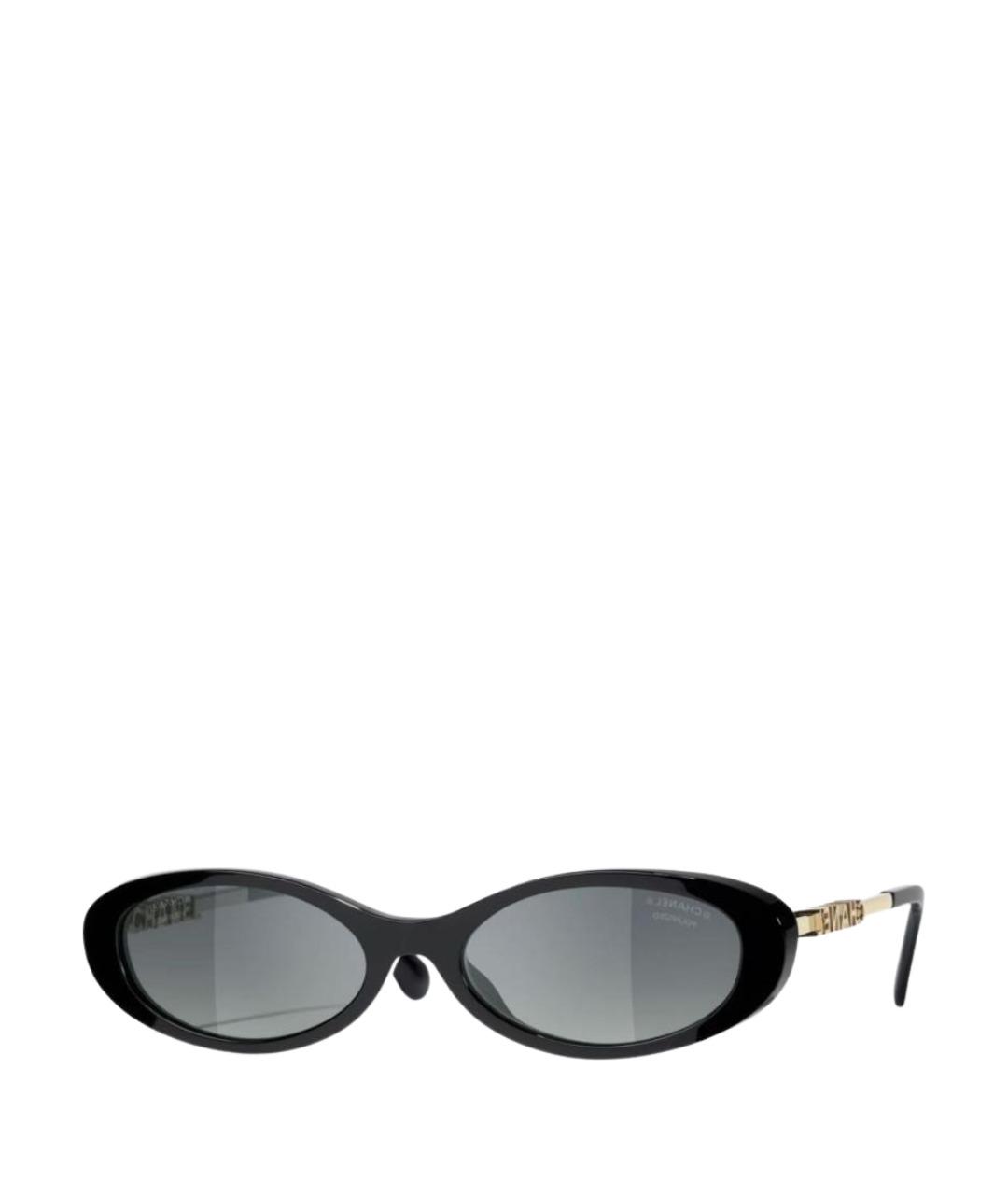 CHANEL Черные пластиковые солнцезащитные очки, фото 1