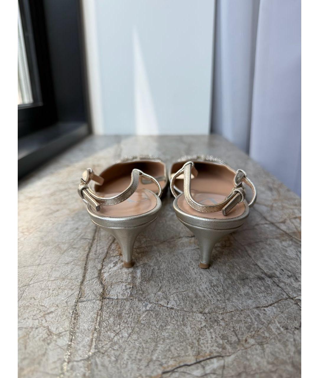 VALENTINO Серебряные кожаные туфли, фото 4