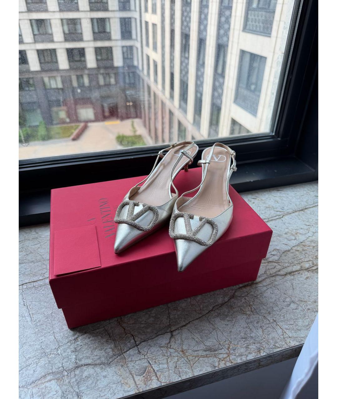 VALENTINO Серебряные кожаные туфли, фото 8