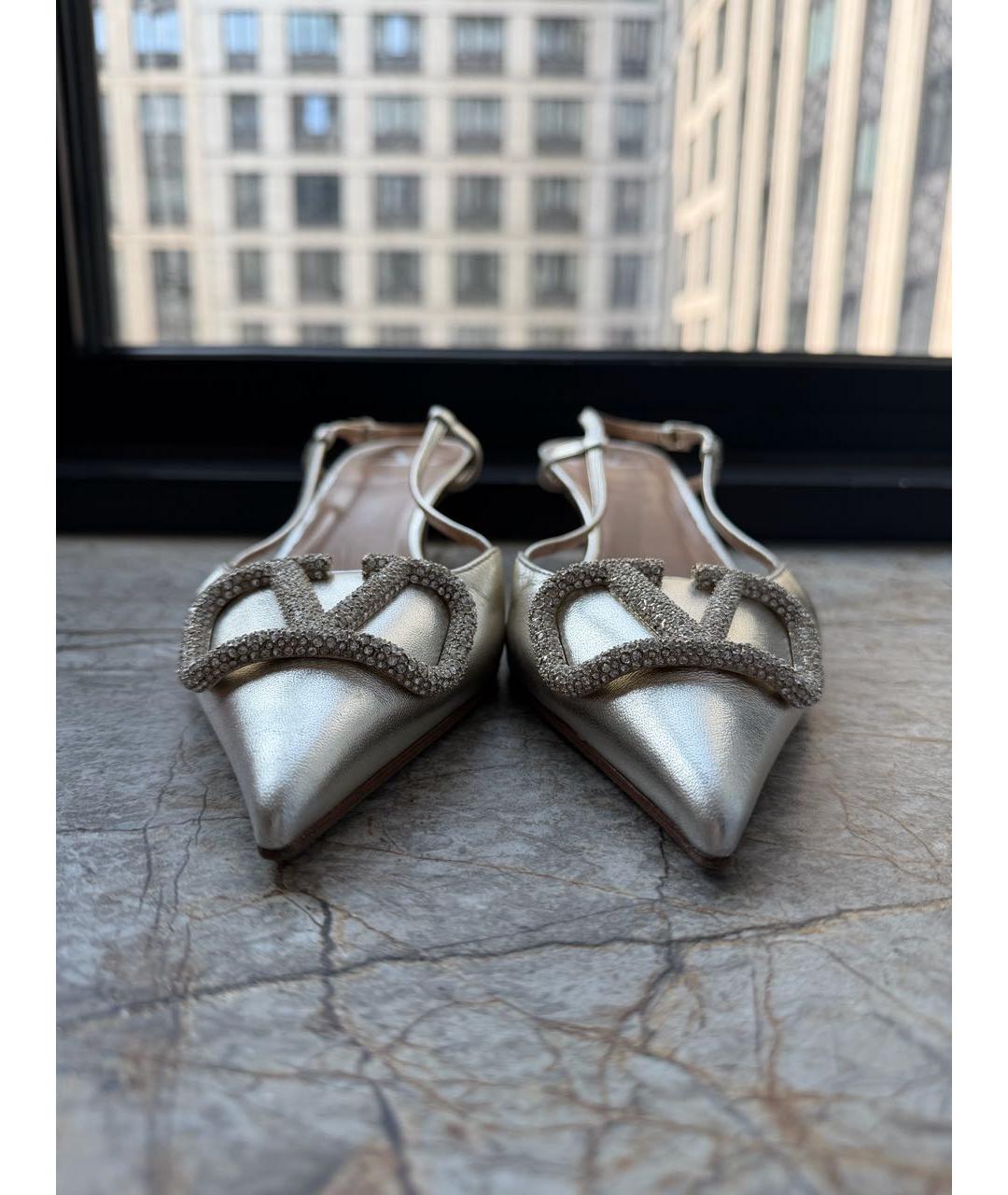 VALENTINO Серебряные кожаные туфли, фото 2