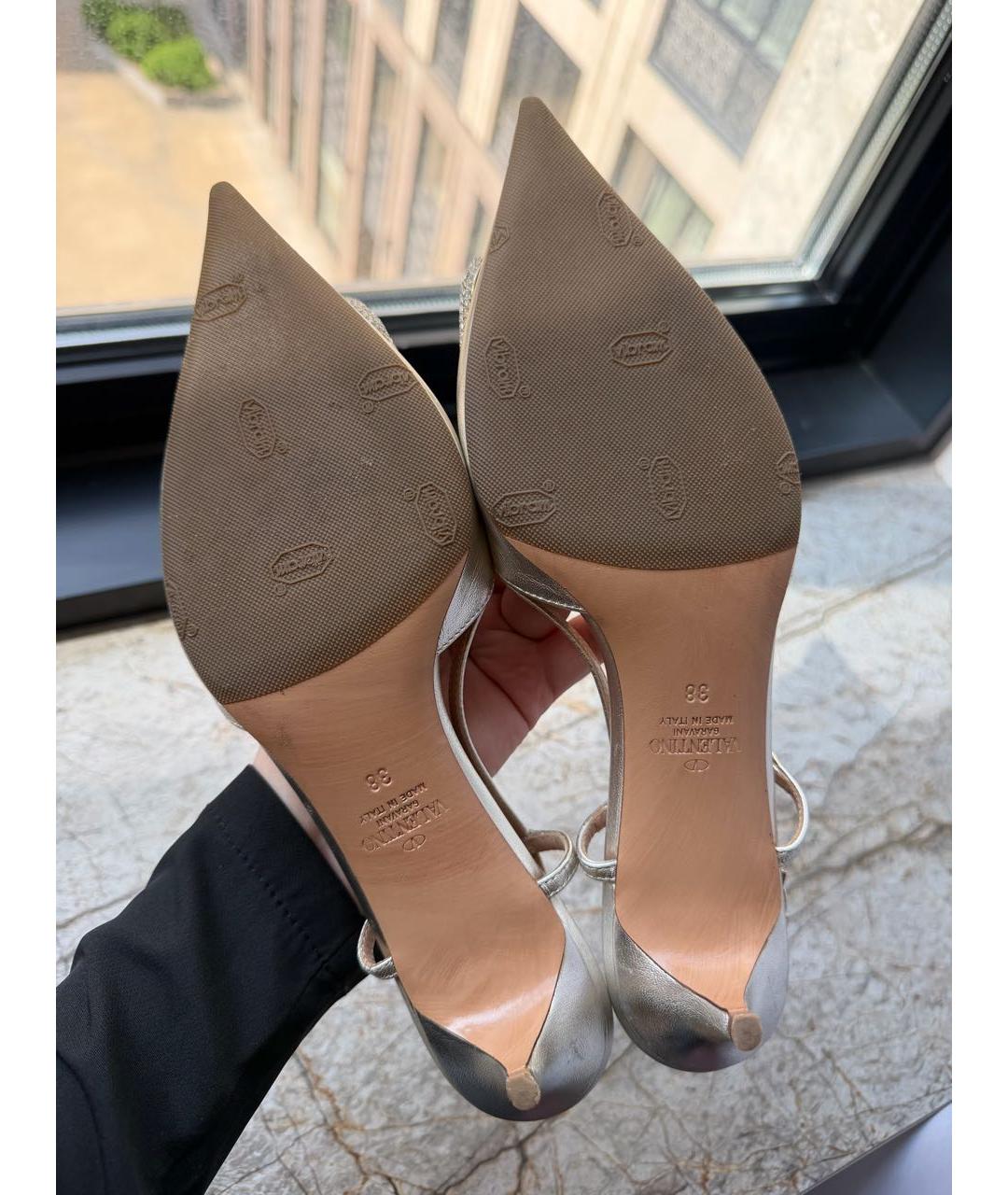 VALENTINO Серебряные кожаные туфли, фото 5