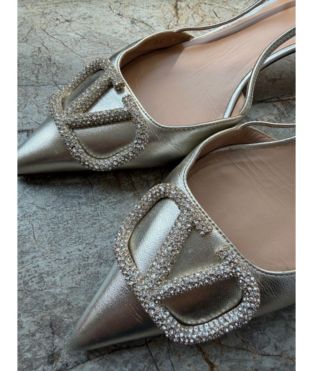 VALENTINO Серебряные кожаные туфли, фото 7