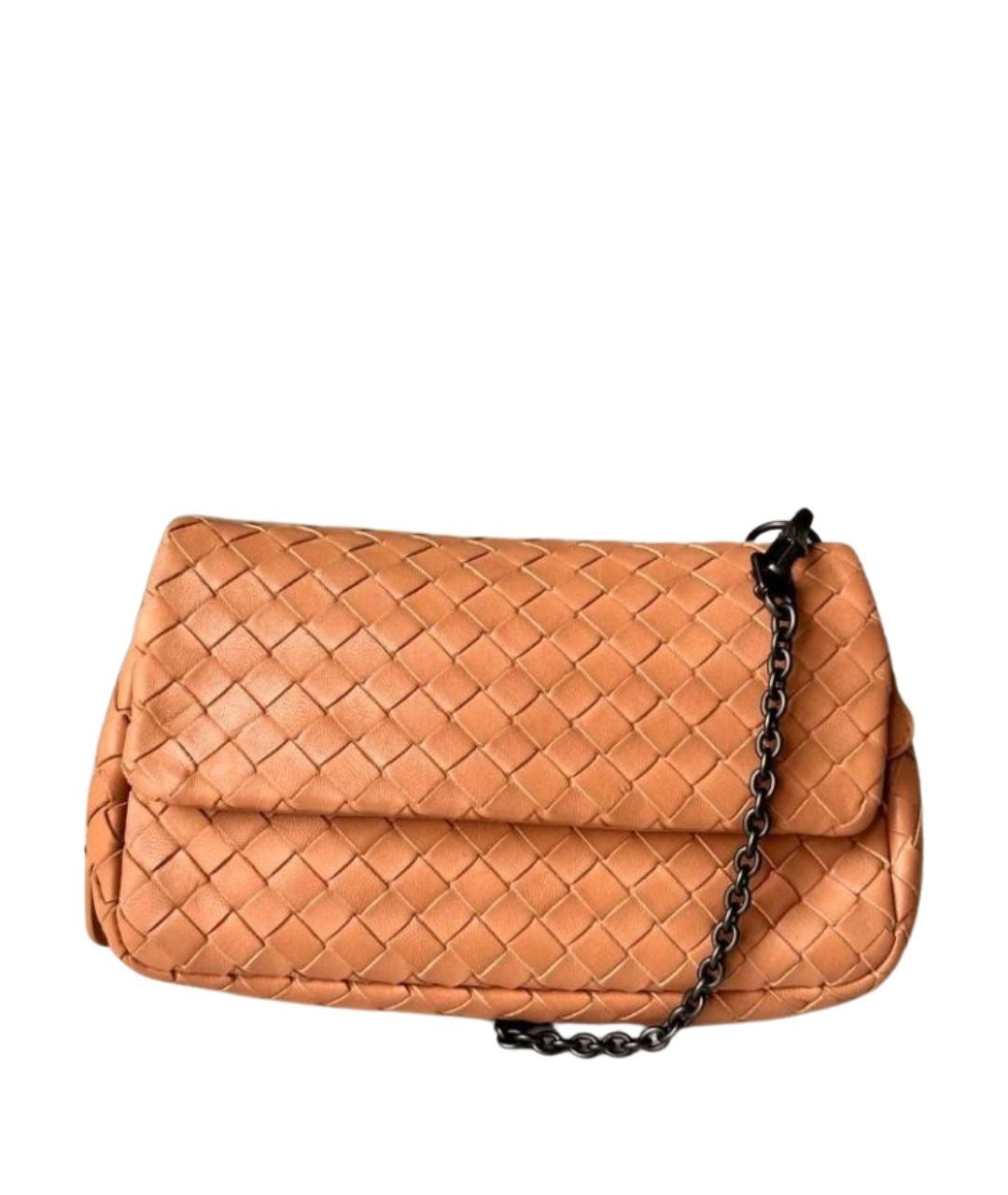BOTTEGA VENETA Оранжевая кожаная сумка через плечо, фото 1