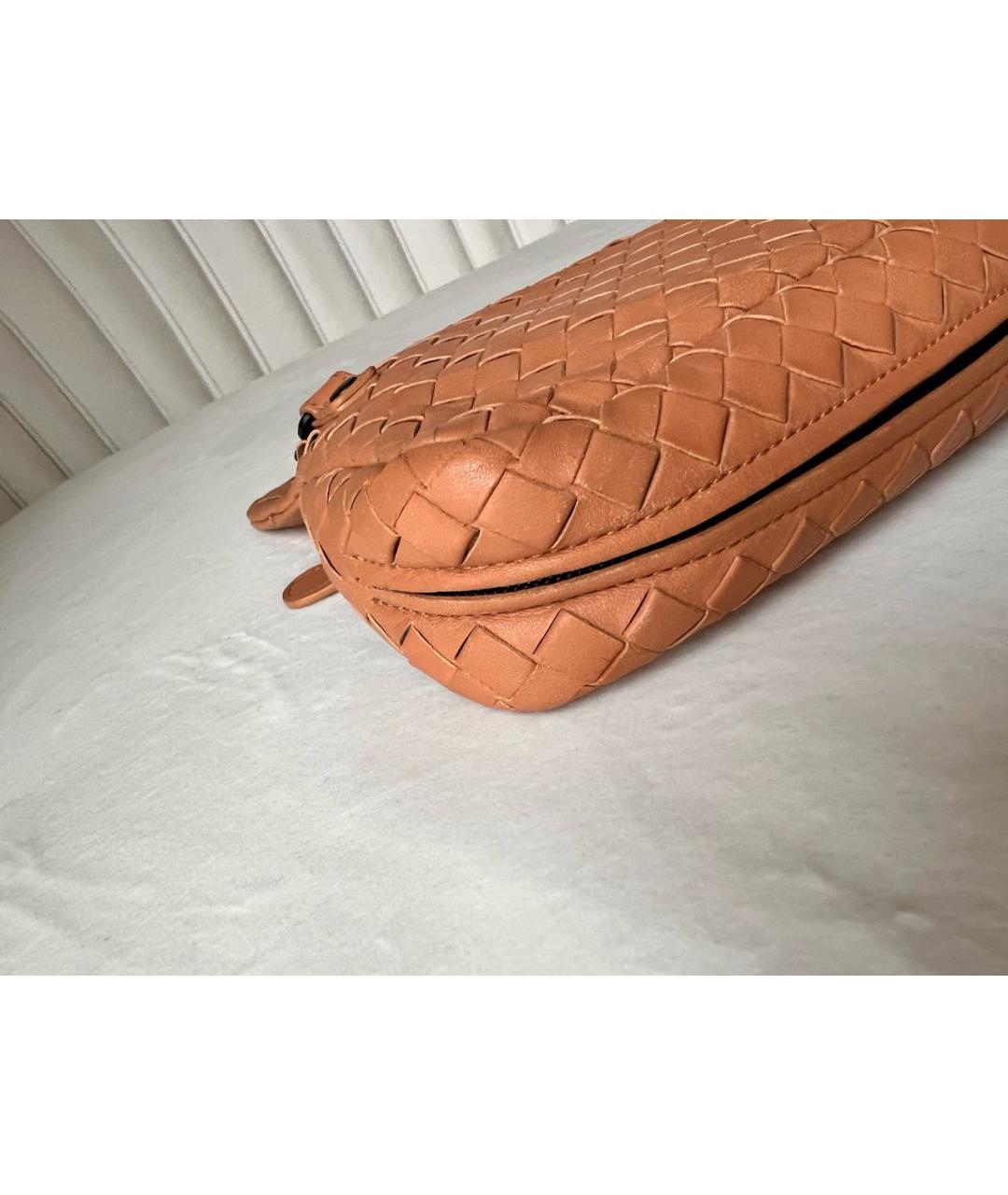BOTTEGA VENETA Оранжевая кожаная сумка через плечо, фото 5