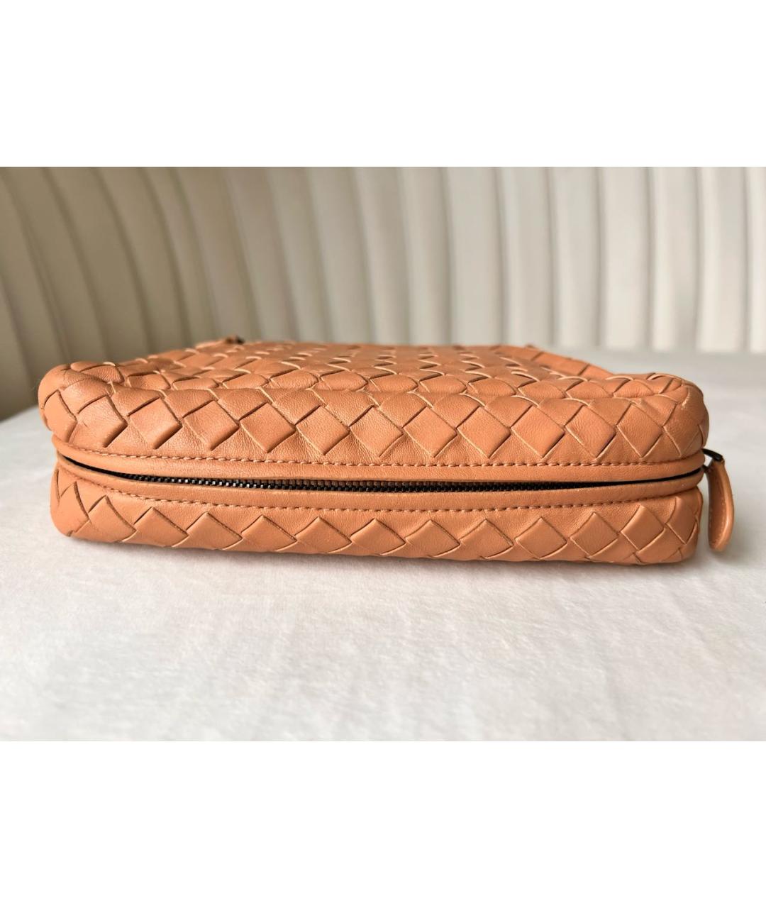 BOTTEGA VENETA Оранжевая кожаная сумка через плечо, фото 3