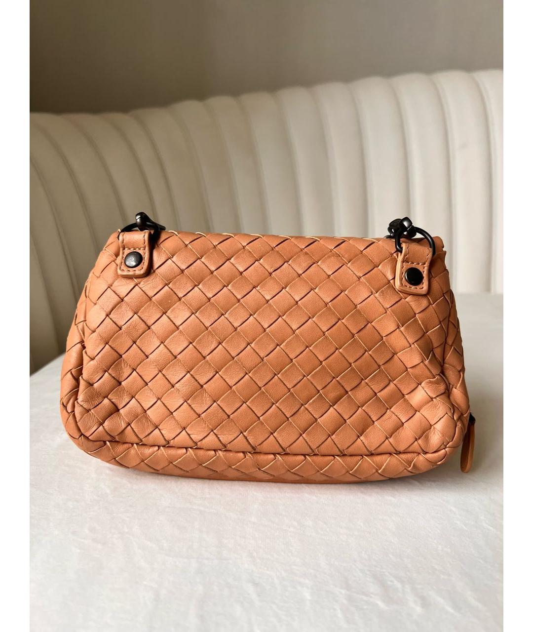 BOTTEGA VENETA Оранжевая кожаная сумка через плечо, фото 2