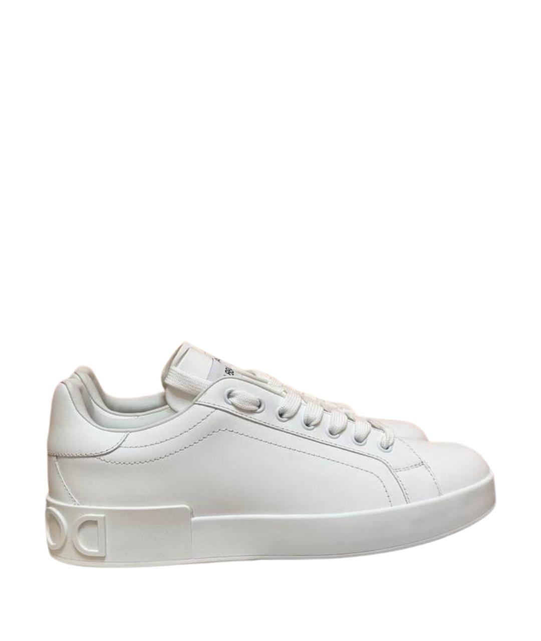 DOLCE&GABBANA Бирюзовые кожаные кеды, фото 1