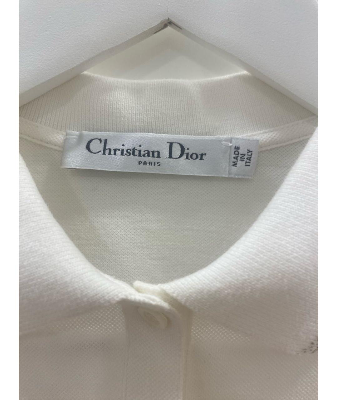 CHRISTIAN DIOR Белая хлопковая футболка, фото 3
