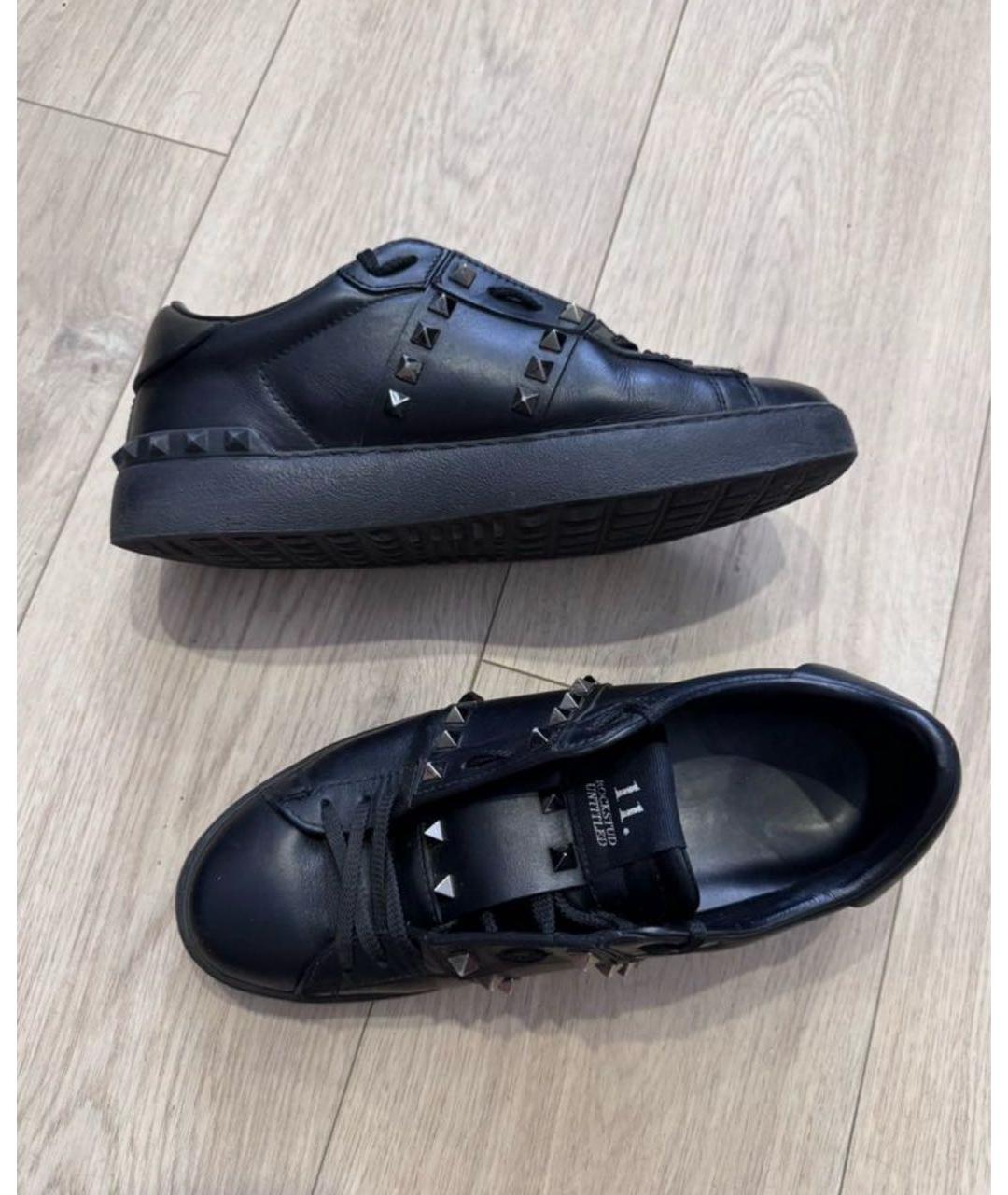 VALENTINO Черные кожаные кеды, фото 3