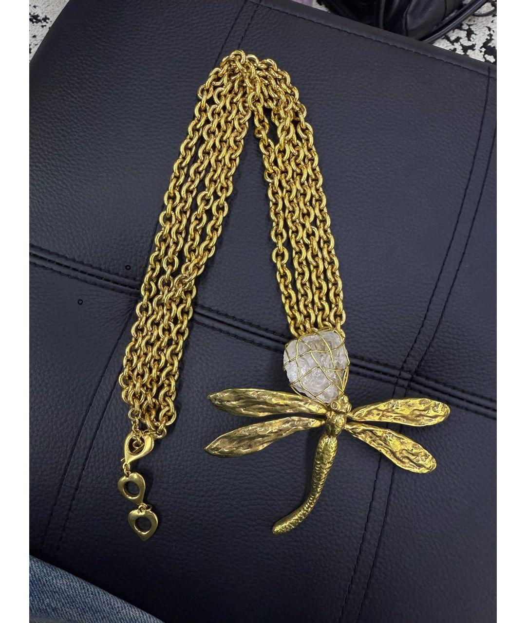 SAINT LAURENT Золотое колье, фото 3