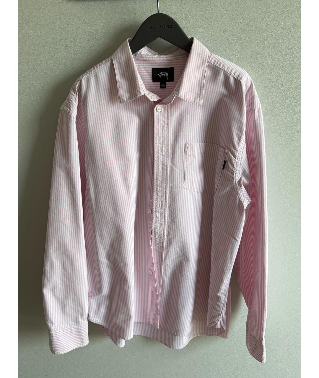 STUSSY Розовая хлопковая кэжуал рубашка, фото 7